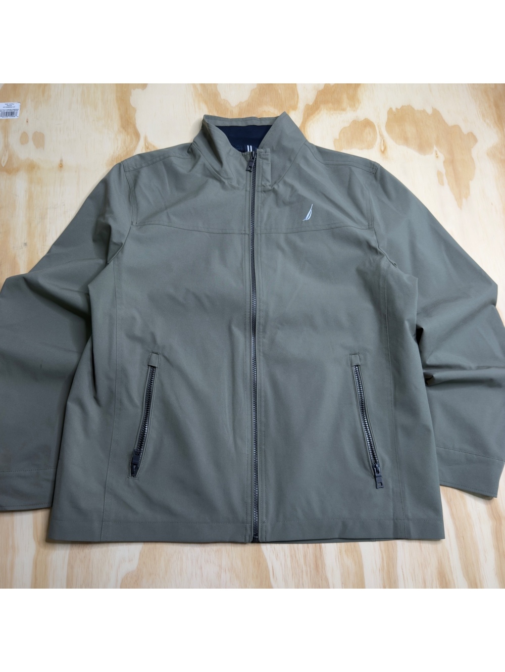 Nautica Men’s Green Lightweight Soft Shell Jacket Wind-Water Resistant Size L